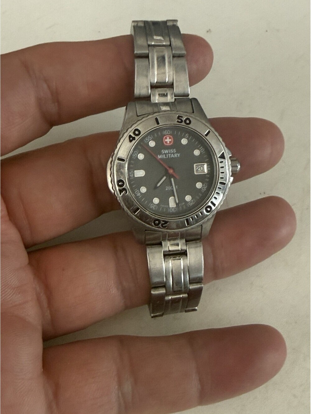 Swiss Military 0930570 Ladie’s Watch Blue Dial Date 100M Stainless Steel ( Asis)